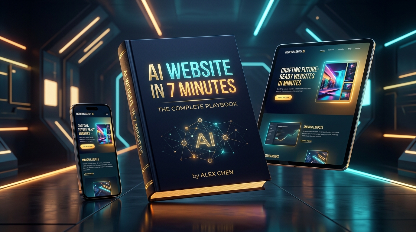 AI Website in 7 Minutes Playbook 3D Mockup